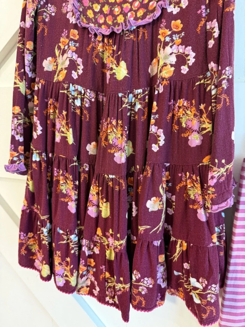 Matilda Jane Girls Size 6 Floral Dress & Ruffle Leggings 2 Piece Outfit Set